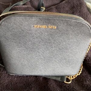 Michael kors crossbody handbag black with gold hardware